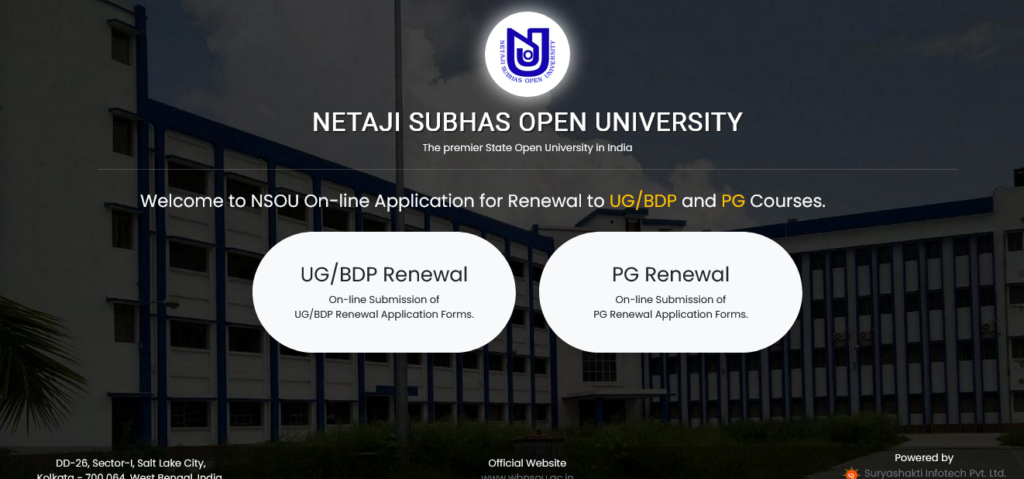 NSOU UG & BDP RENEWAL 2023 - NETAJI SUBHAS OPEN UNIVERSITY - EVERGREEN ...