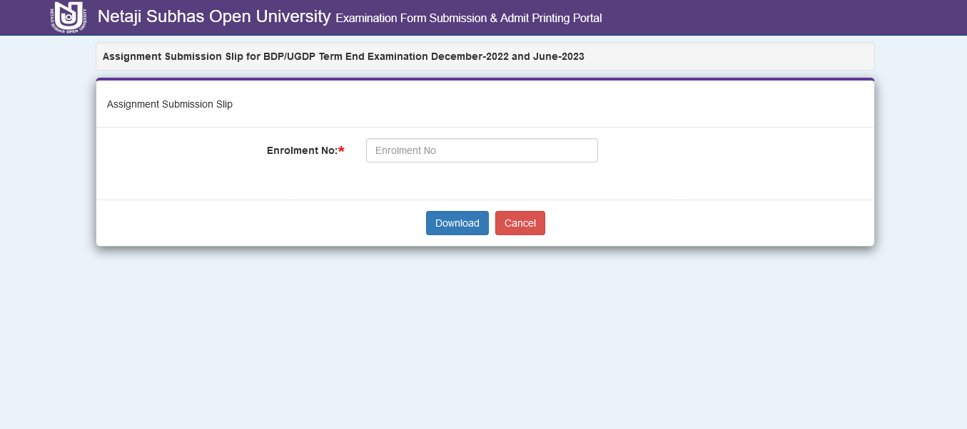 nsou assignment submission slip download 2023